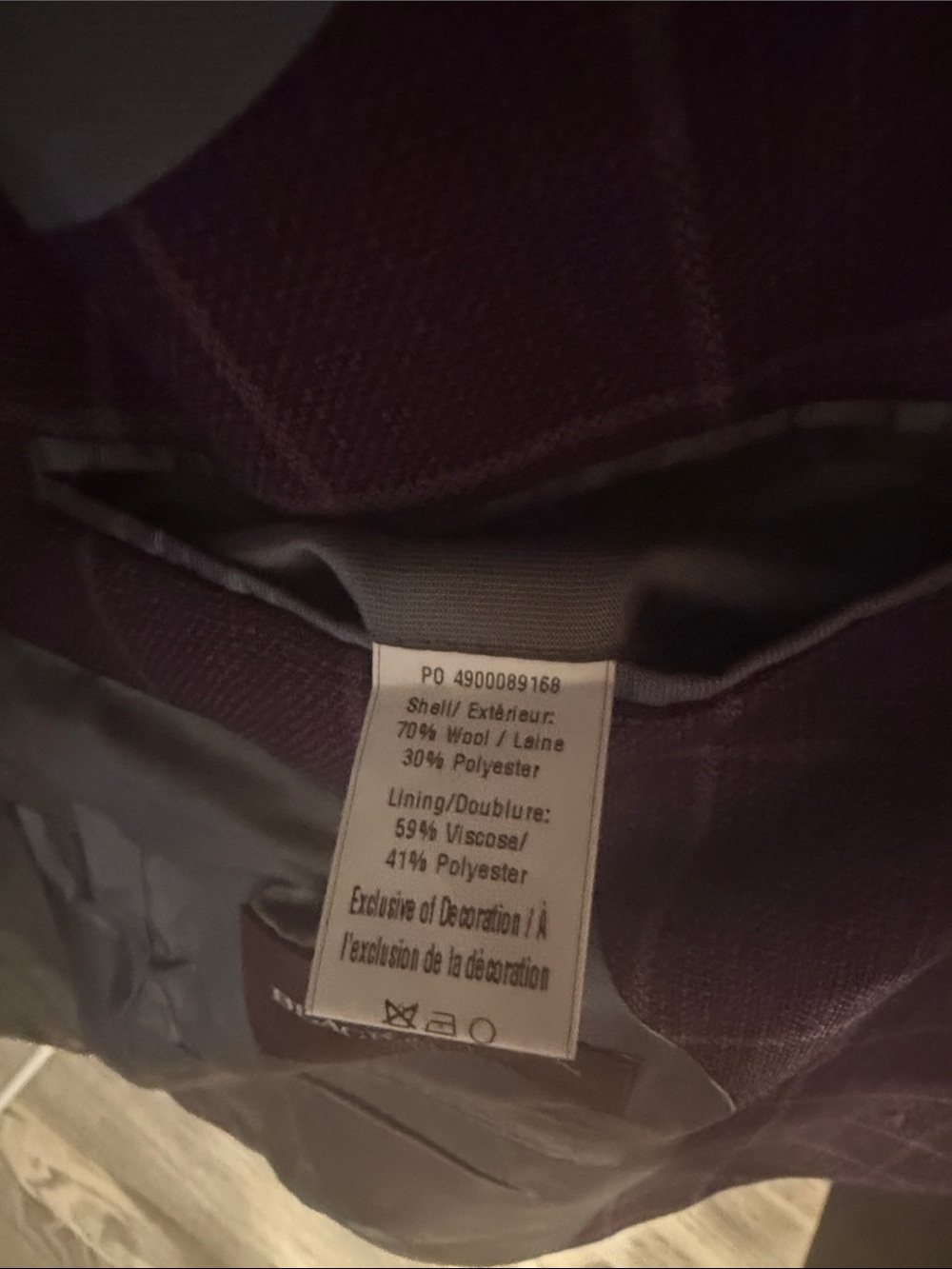 Black Brown 1826 Men's Windowpane Sport Coat in Plum - Picture 3 of 4